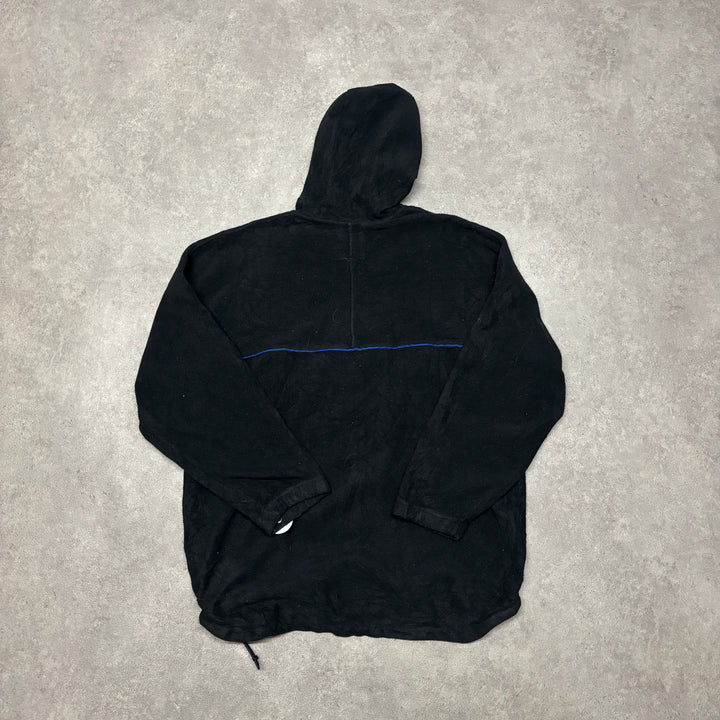 Vintage Gap Black Hooded Quarter Zip Fleece (M)