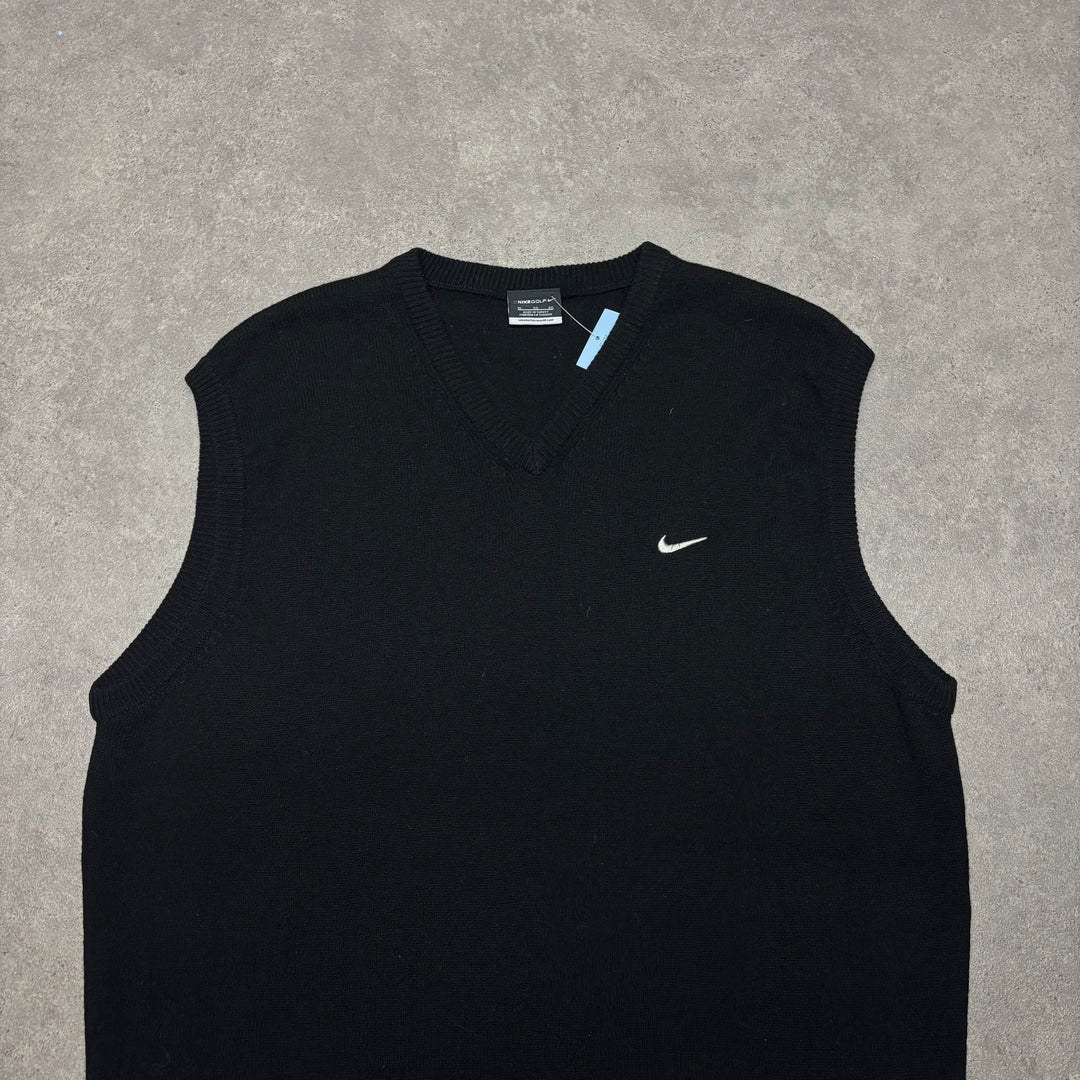 Vintage Nike Golf Black Knitted Sweater Vest (XL)