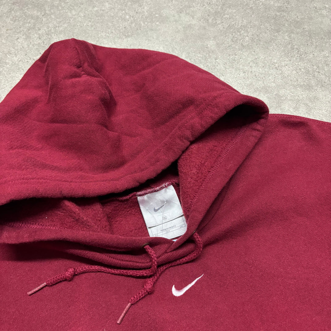 Vintage Nike Red Central Swoosh Pullover Hoodie (XXL)