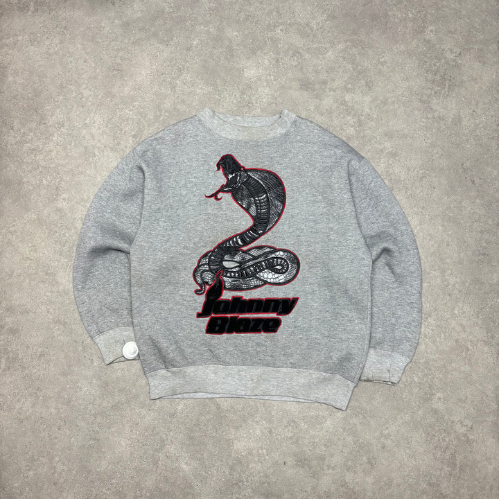 90's Vitnage Johnny Blaze Grey Graphic Sweatshirt (XL)