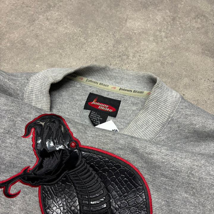 90's Vitnage Johnny Blaze Grey Graphic Sweatshirt (XL)