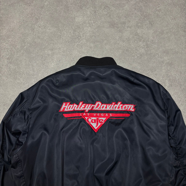 Vintage Harley Davidson Black Bomber Jacket (S)