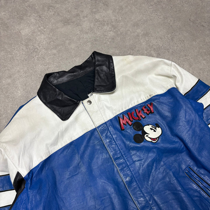 Vintage Disney Blue Leather Jacket (XL)