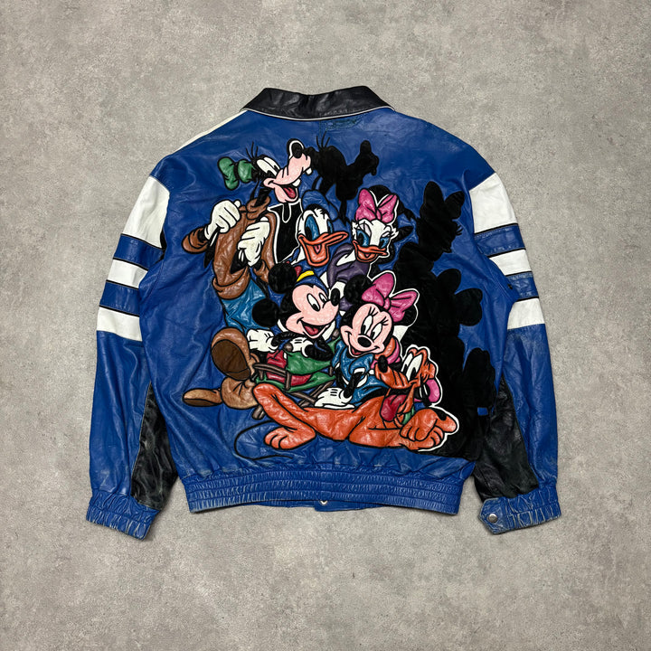 Vintage Disney Blue Leather Jacket (XL)