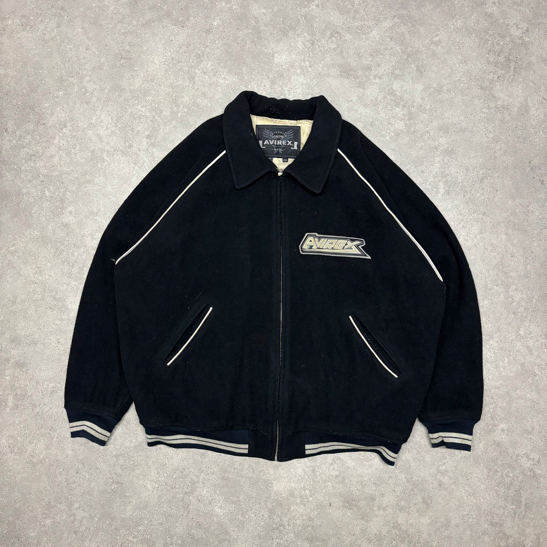 Vintage Avirexx Black Wool Jacket (XXL)