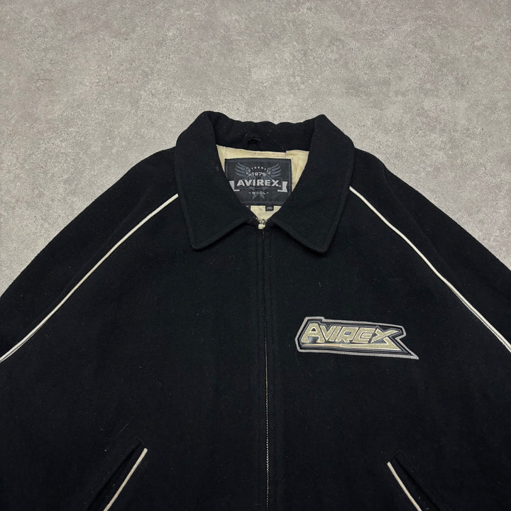 Vintage Avirexx Black Wool Jacket (XXL)