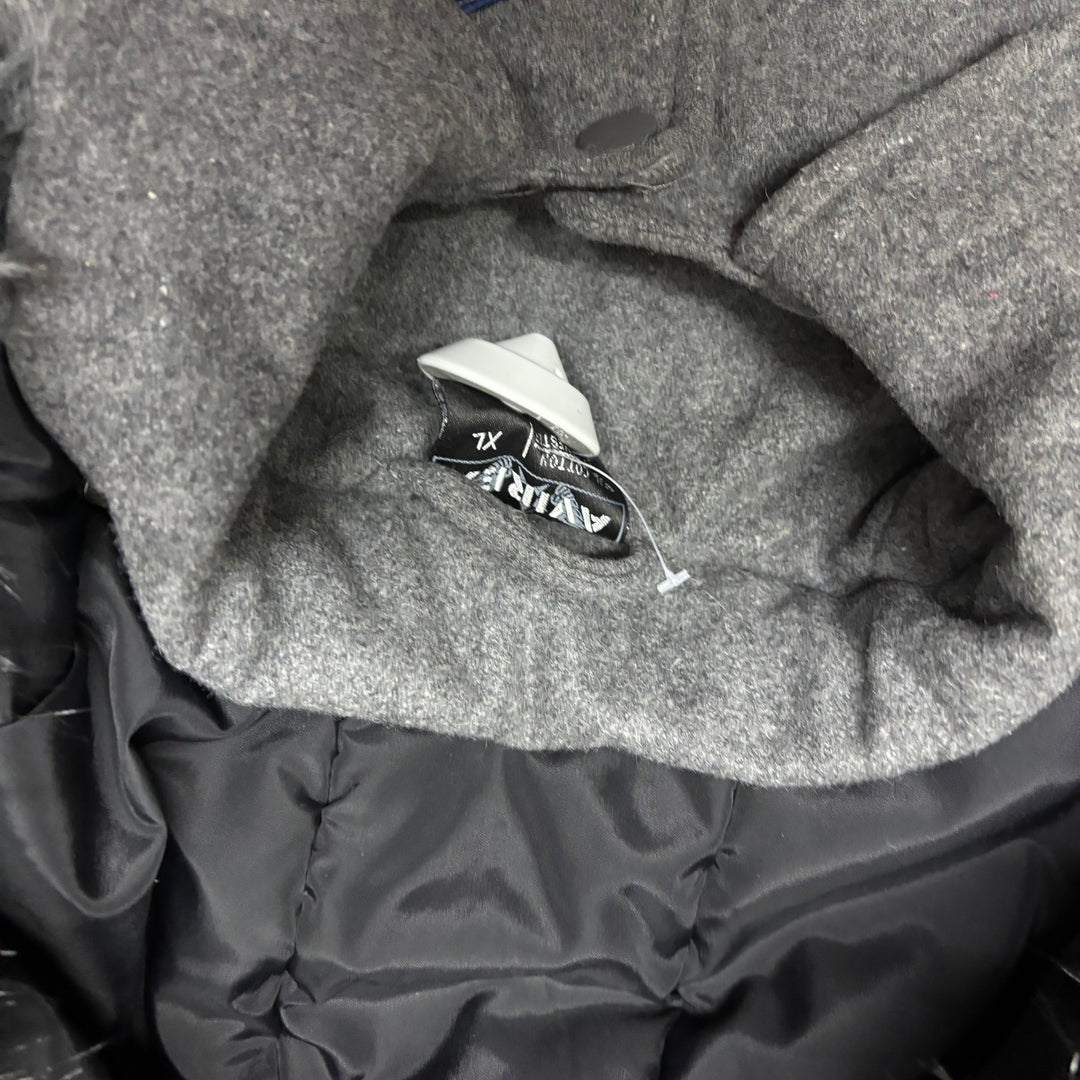 Vintage Avirex Grey Wool Hooded Jacket (L)