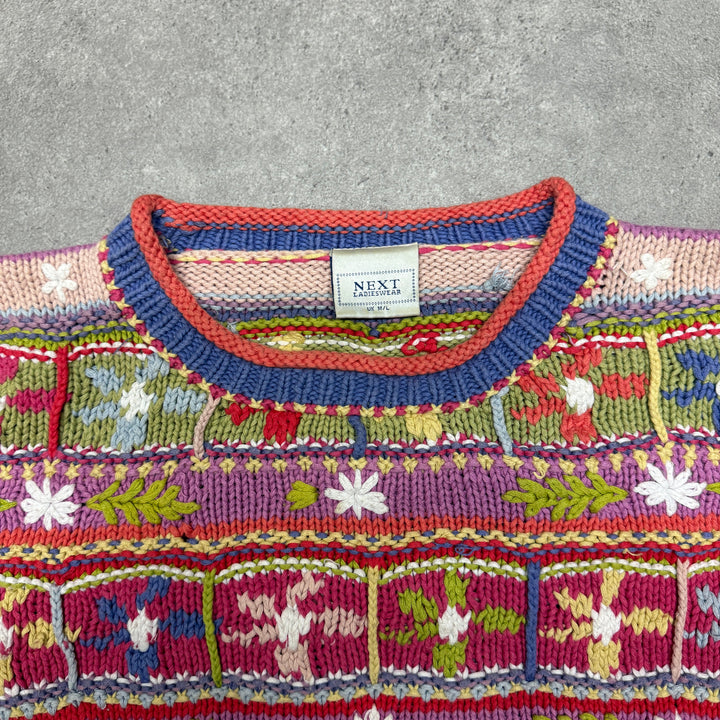 Next Hand Knit Jumper Women Size L Multicolour