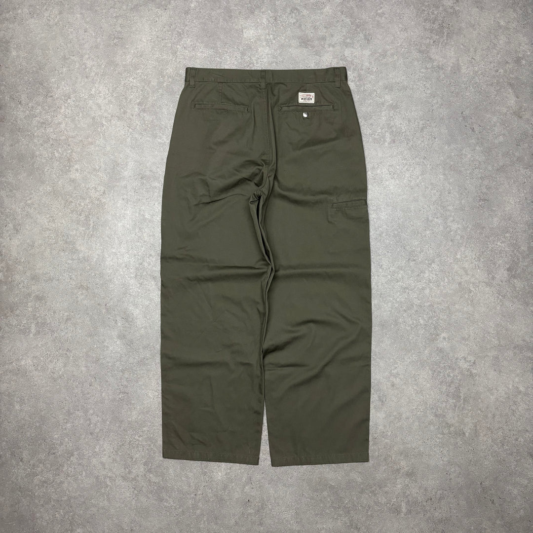 Stussy Workgear Khaki Loose Fit Trousers (34x30)