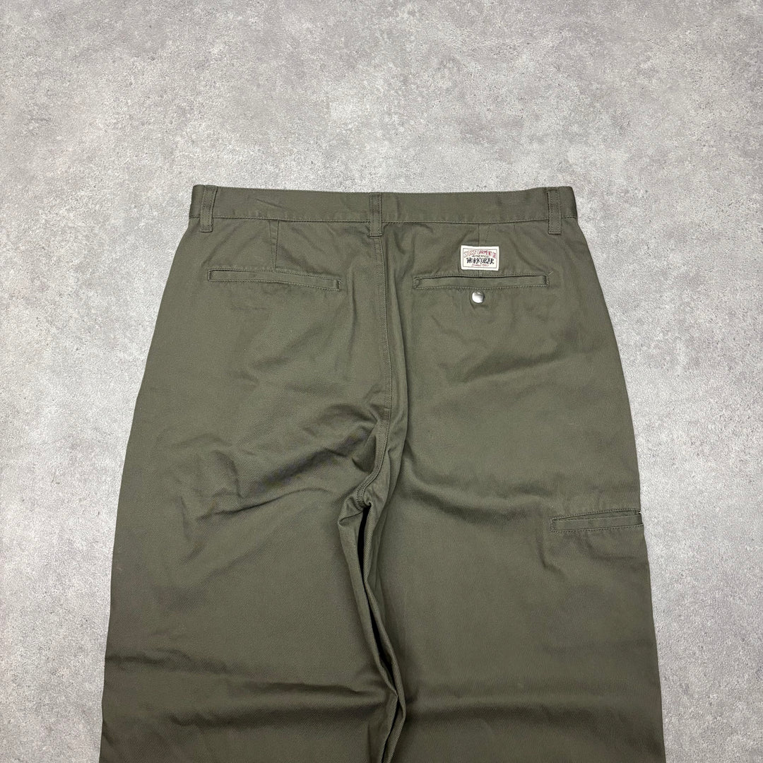 Stussy Workgear Khaki Loose Fit Trousers (34x30)