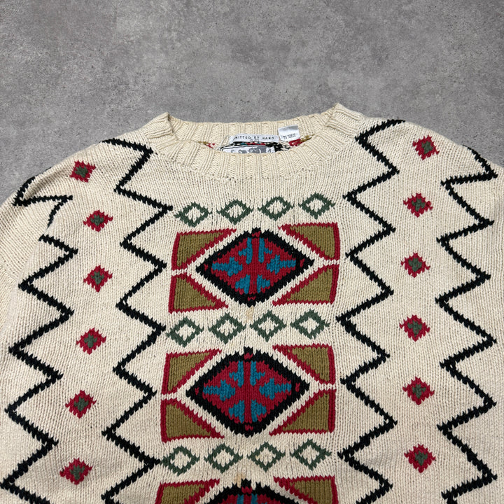 Wear Claiborne  United By Hand Jumper Size XL Cream