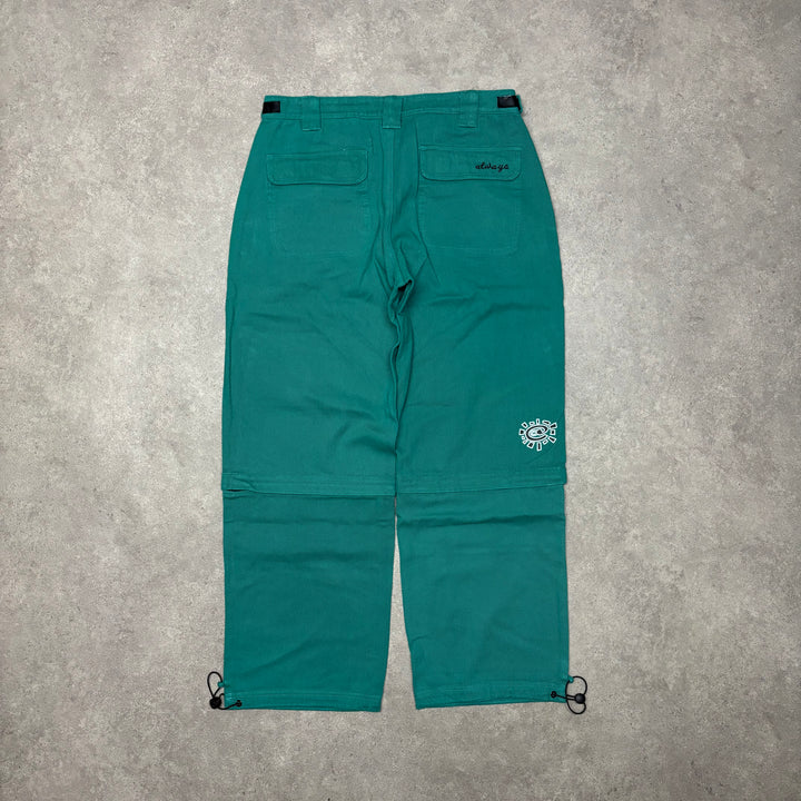 Always Do What You Should Do Turquoise Detachable Leg Loose Fit Trousers (L)