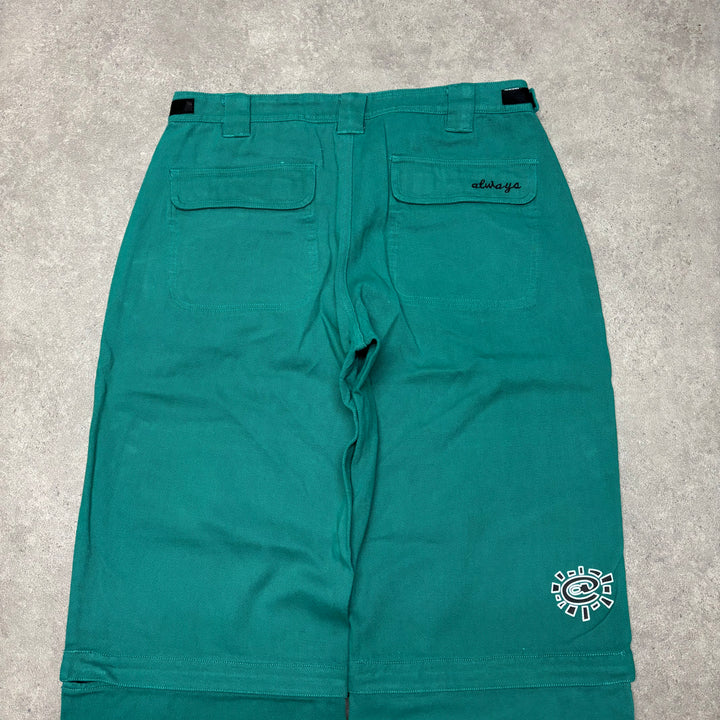 Always Do What You Should Do Turquoise Detachable Leg Loose Fit Trousers (L)