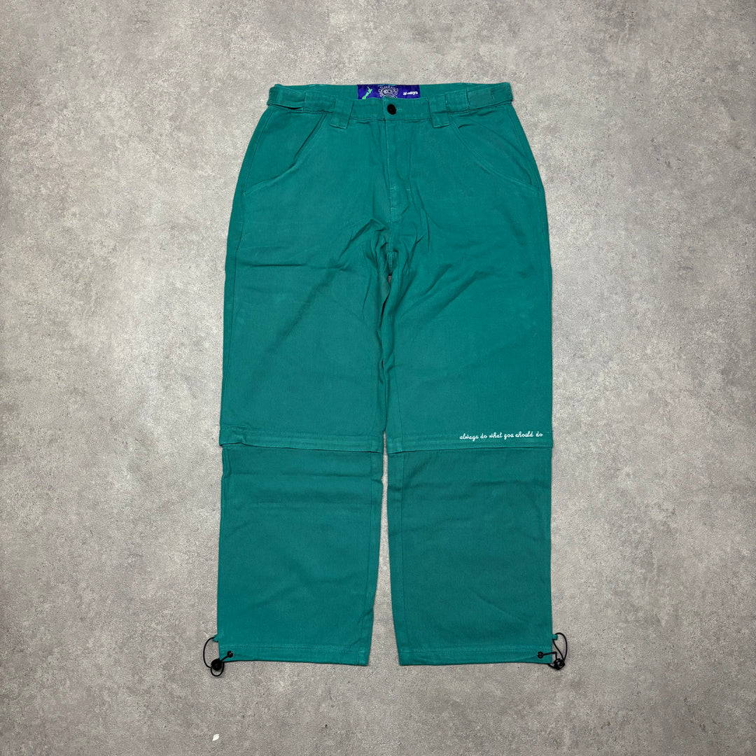 Always Do What You Should Do Turquoise Detachable Leg Loose Fit Trousers (L)