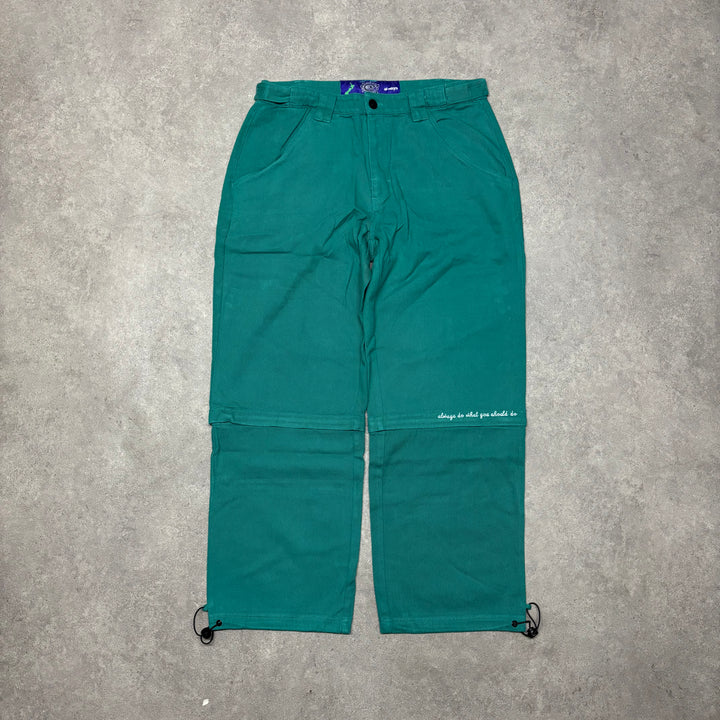 Always Do What You Should Do Turquoise Detachable Leg Loose Fit Trousers (L)