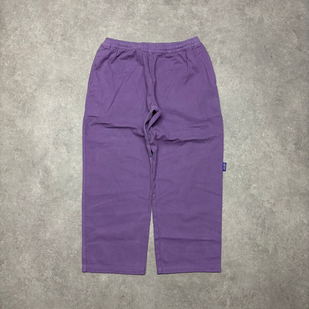 Always Do What You Should Do Purple Relaxed Canvas Trousers (L)