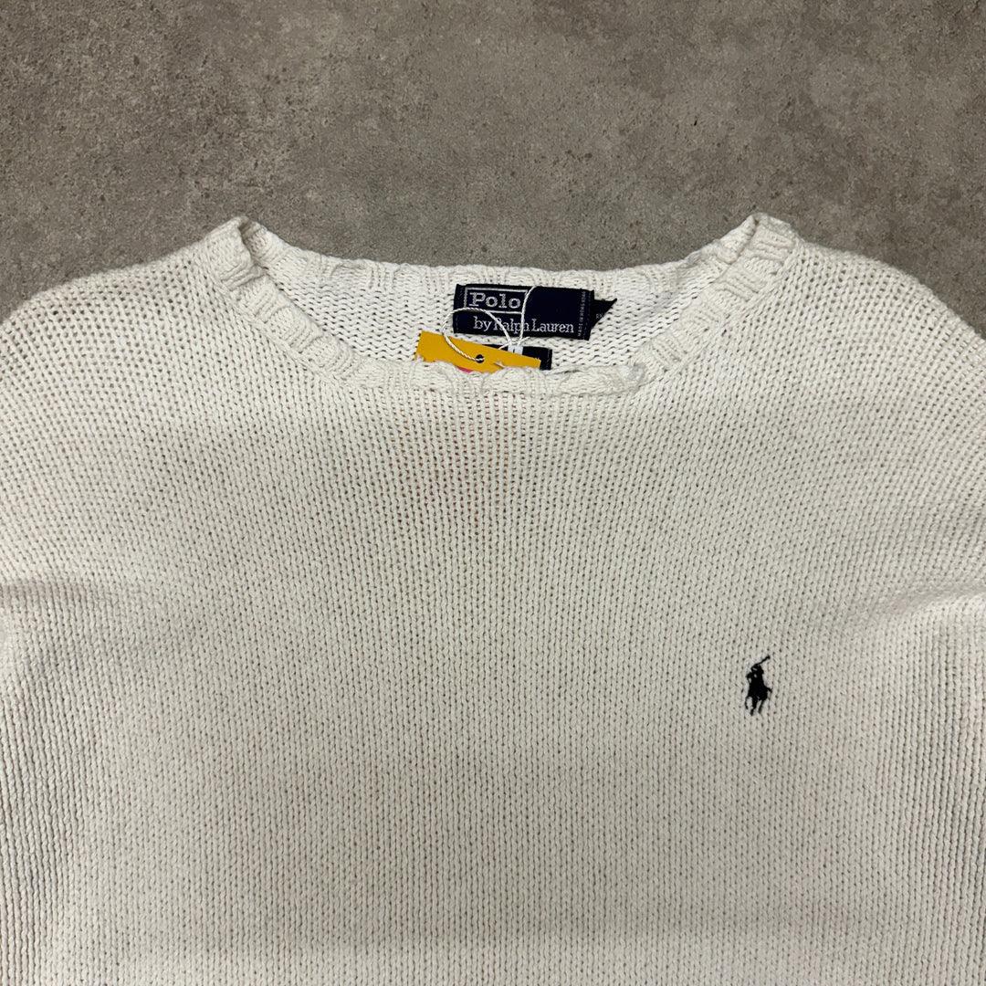 Polo Ralph Lauren Crew Neck Heavy Knit Jumper Size S White