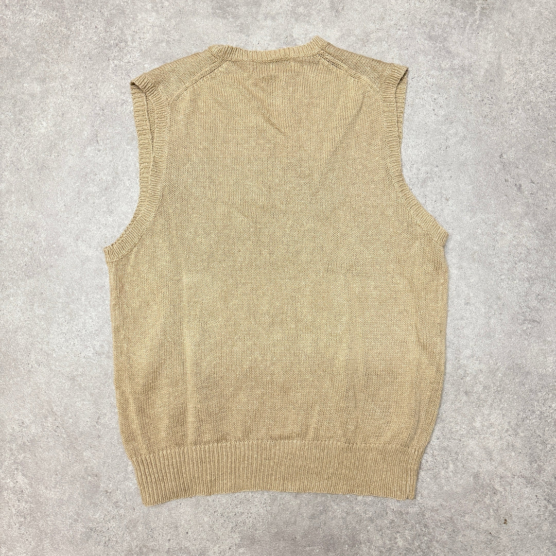 Polo Ralph Lauren V Neck Knit Vest  Size M Brown