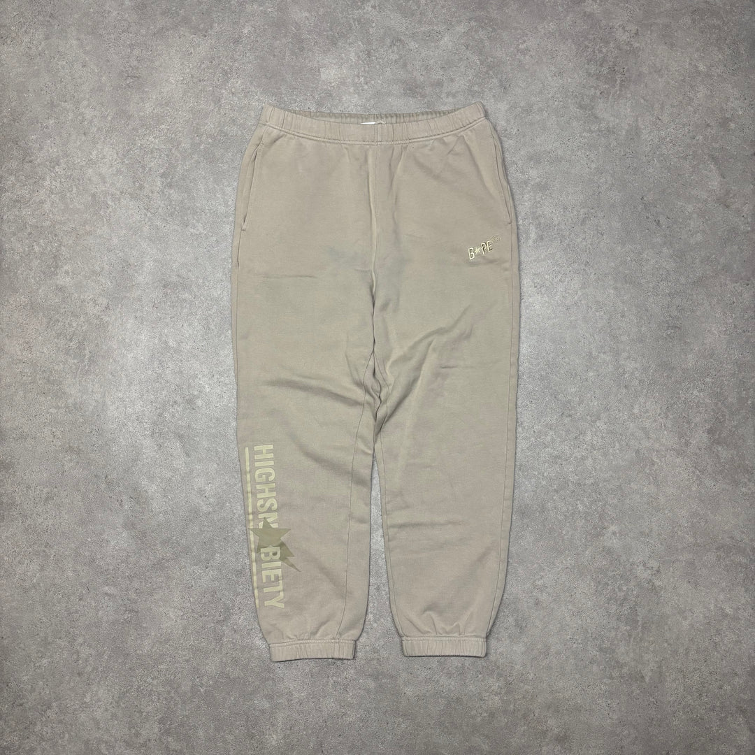 Bape Cream Cotton Joggers (L)