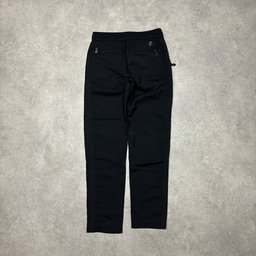 Vintage Burberry Black Elastic Waist Trousers (50)