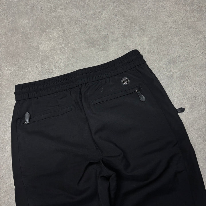 Vintage Burberry Black Elastic Waist Trousers (50)
