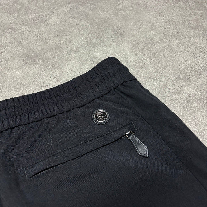 Vintage Burberry Black Elastic Waist Trousers (50)
