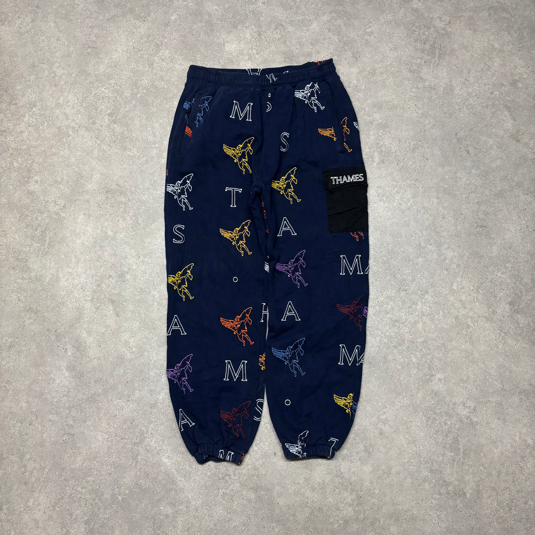 Thames Cotton Navy Tracksuit Bottoms (L)