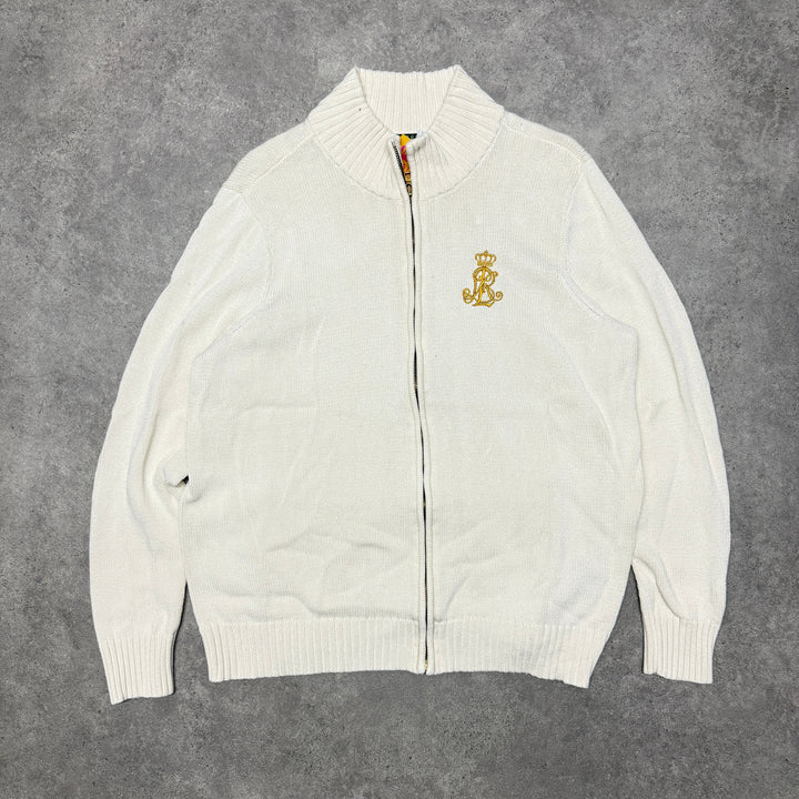 Polo Ralph Lauren Full Zip Knit Cardigan  Size L	White