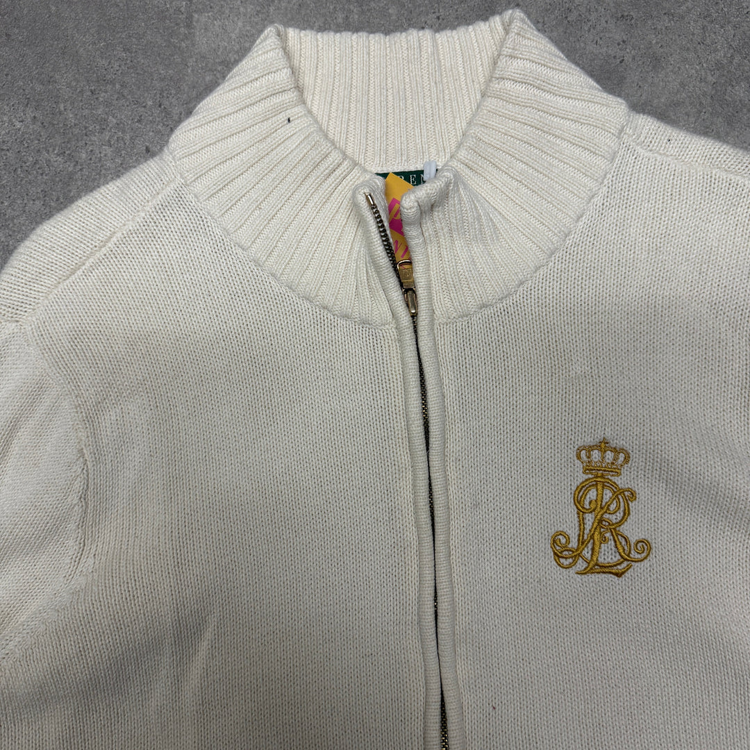 Polo Ralph Lauren Full Zip Knit Cardigan  Size L	White