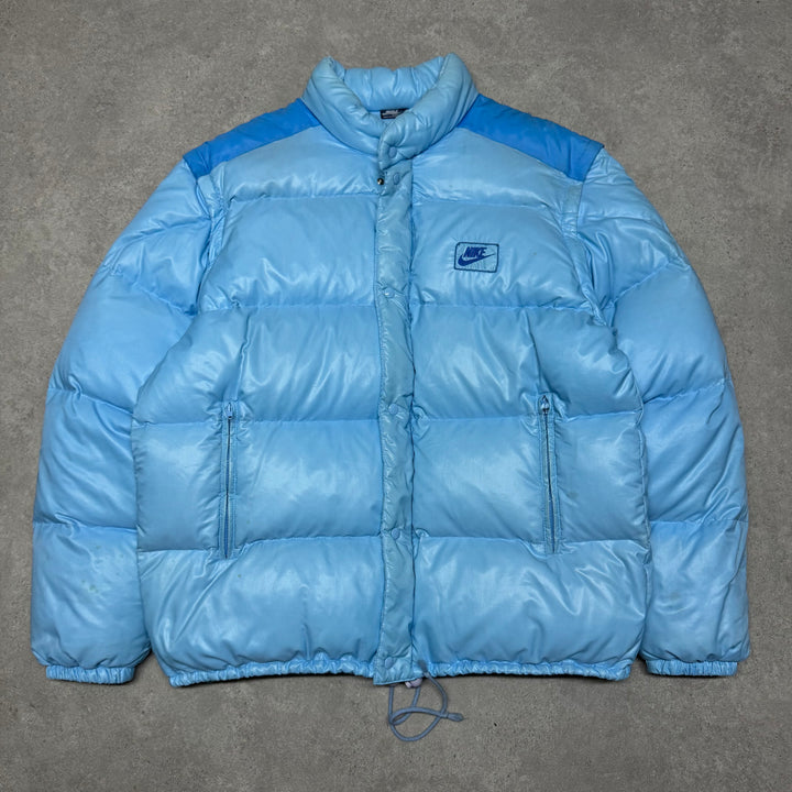 80's Vintage Nike Made In Italy Blue Down Puffer Jacket (XL)