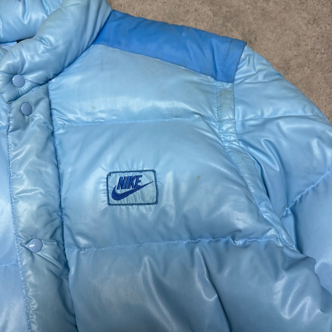 80's Vintage Nike Made In Italy Blue Down Puffer Jacket (XL)