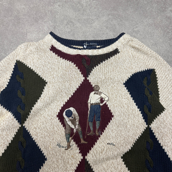 Salty Dog Crew Neck Knit Jumper Size XL Cream