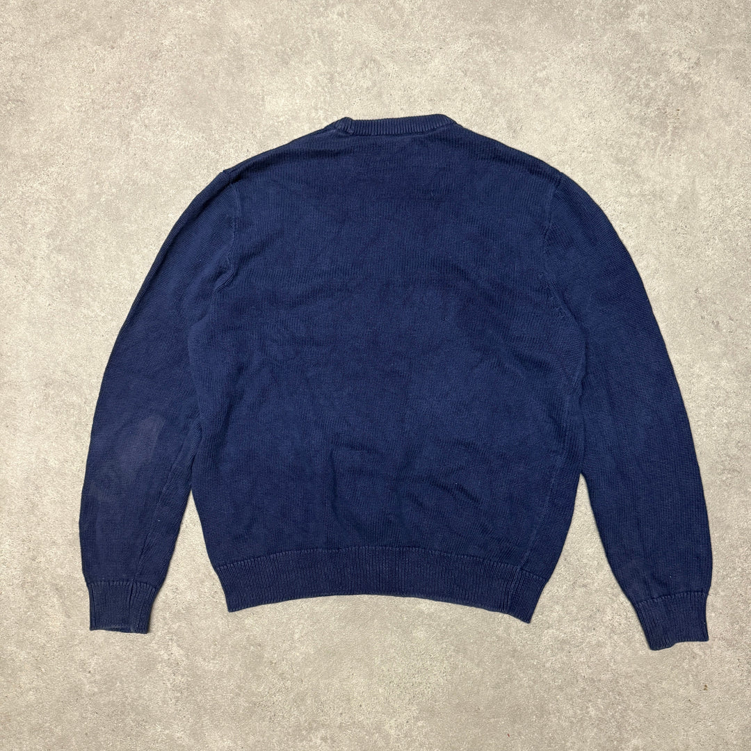 Chaps Crew Neck Knit Jumper Size L Navy