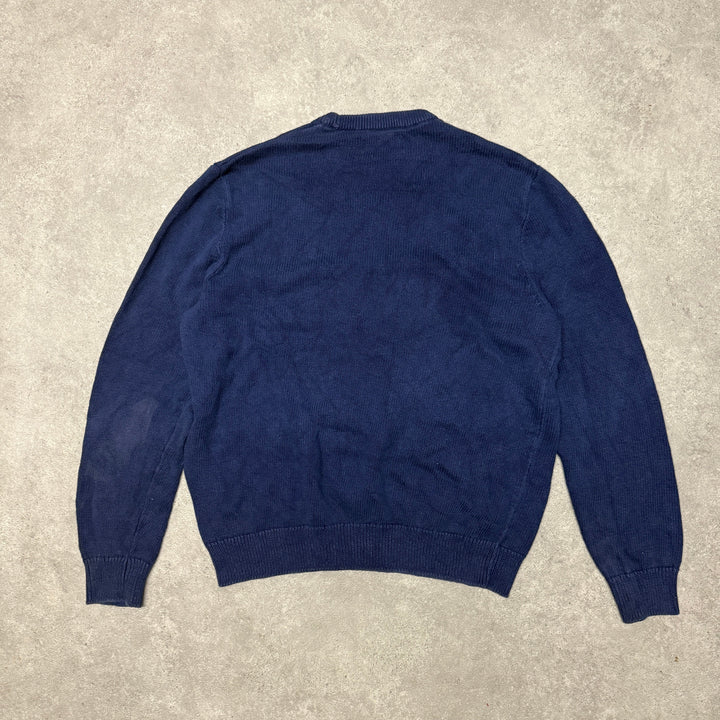 Chaps Crew Neck Knit Jumper Size L Navy