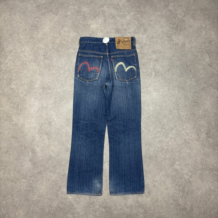 Vintage Evisu Straight Fit Blue Trousers (28x34)