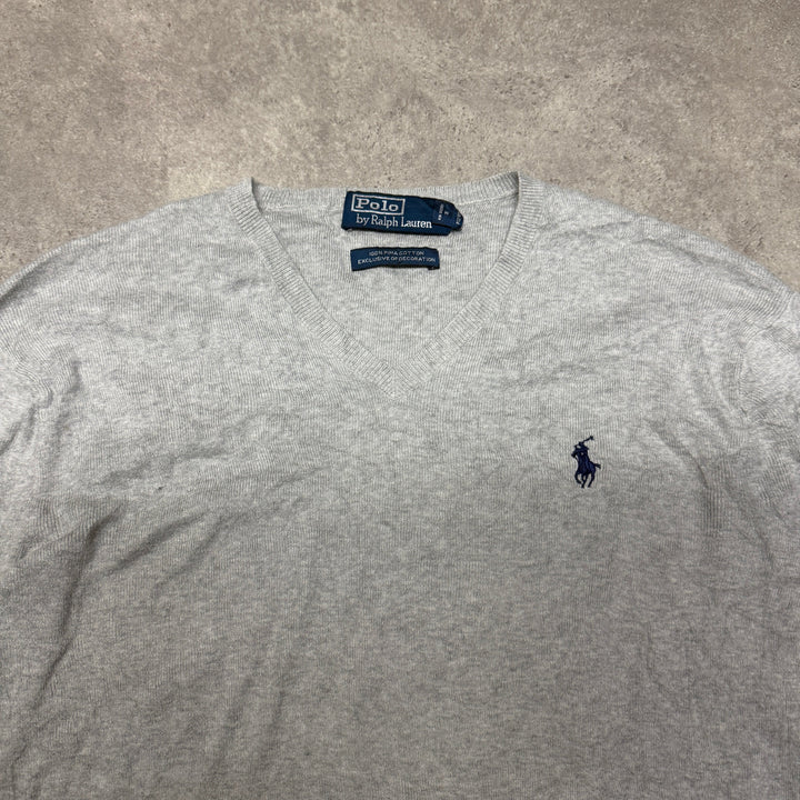 Polo Ralph Lauren V Neck Jumper  Size S Grey