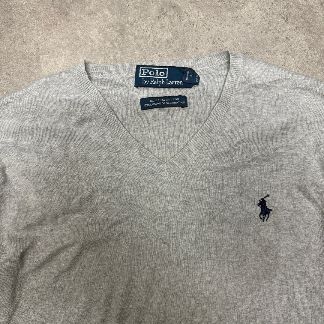 Polo Ralph Lauren V Neck Jumper  Size S Grey