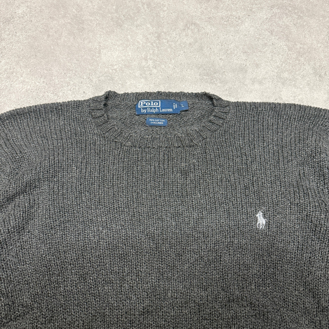 Polo Ralph Lauren Crew Neck Knit Jumper  Size L Grey