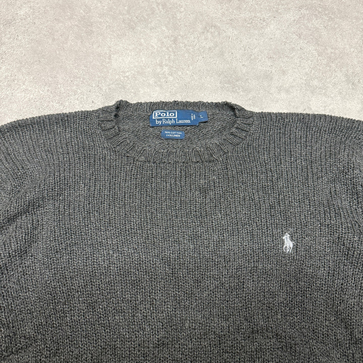 Polo Ralph Lauren Crew Neck Knit Jumper  Size L Grey