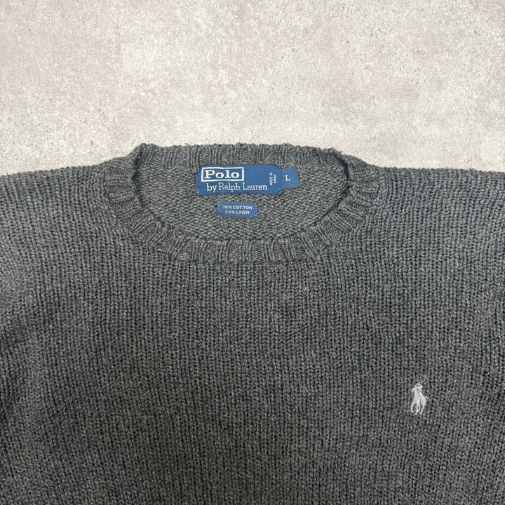 Polo Ralph Lauren Crew Neck Knit Jumper  Size L Grey
