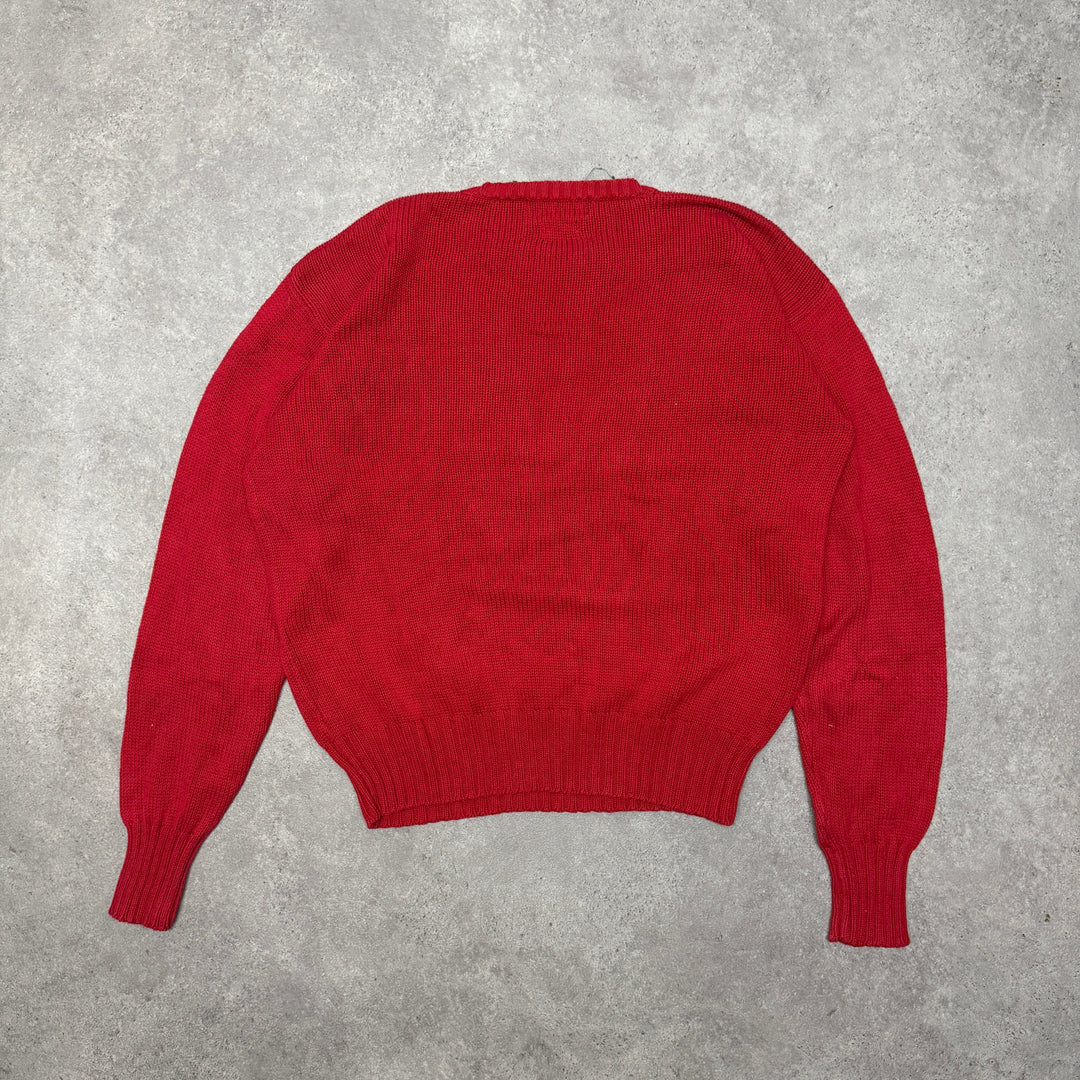 Polo Ralph Lauren Crew Neck  Heavy Knit Jumper Women Size XL Red