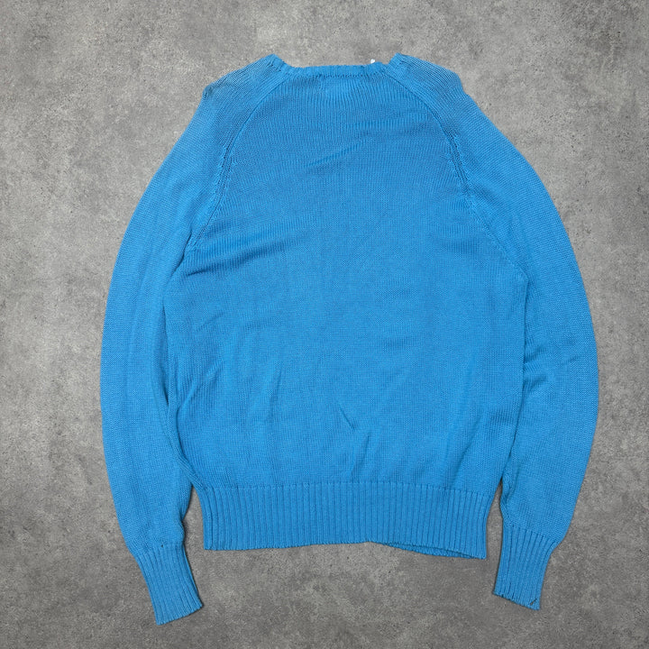 Polo Ralph Lauren Crew Neck Heavy Knit Jumper Size XL Blue