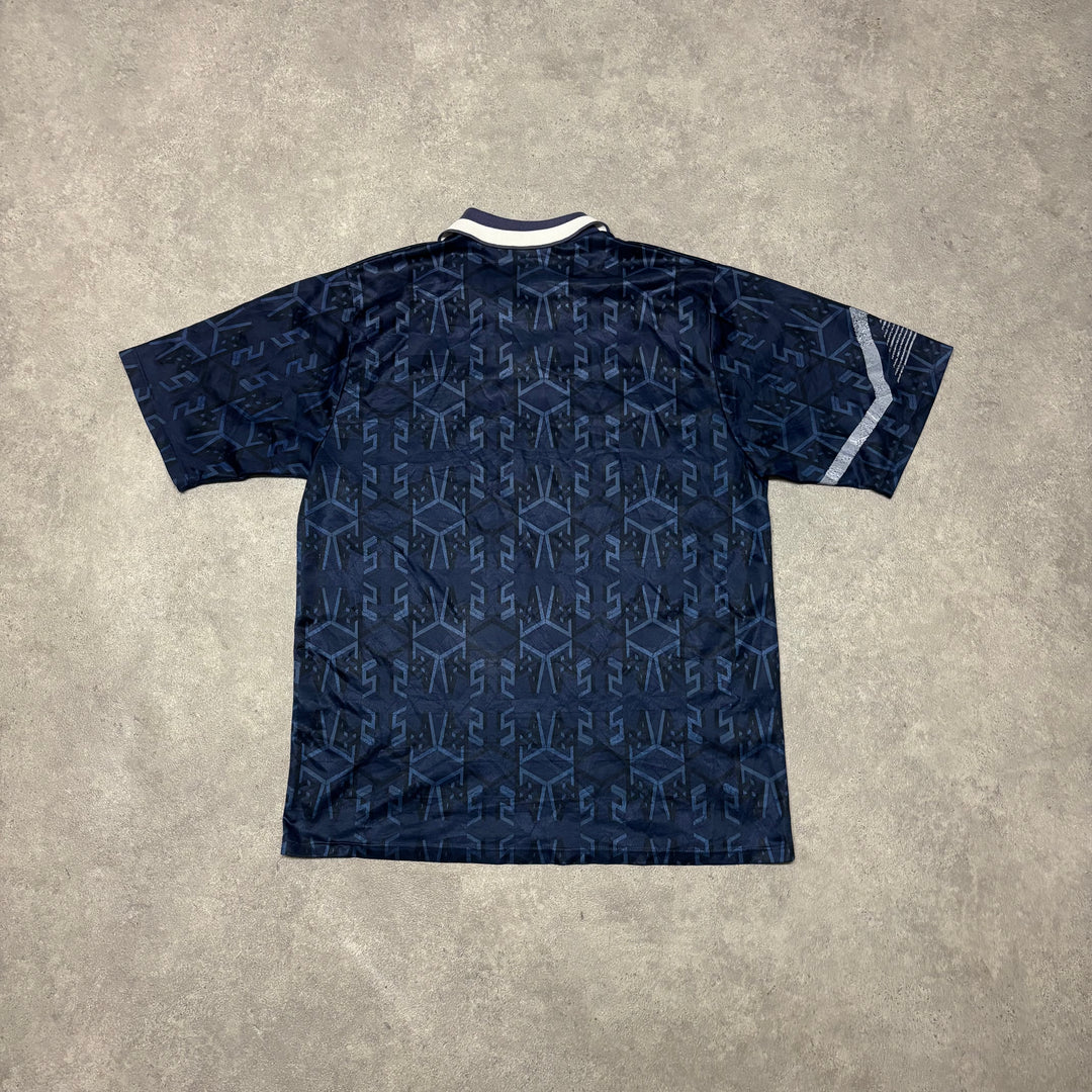 91-92 Vintage Umbro Scotland Navy Home Football Top (M)