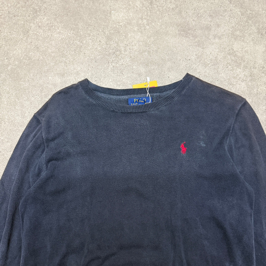 Polo Ralph Lauren Crew Neck  Jumper Women  Size L  Navy