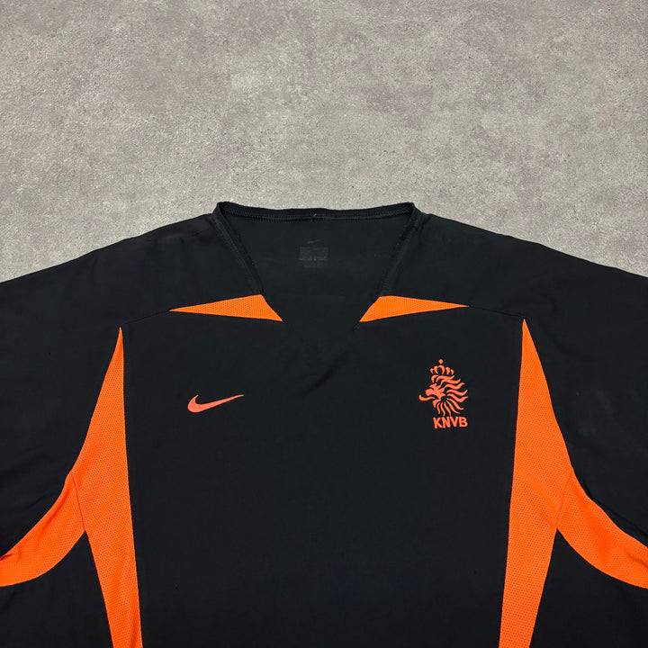 2004-2006 Vintage Nike Netherlands Black Away Football Top (XL)