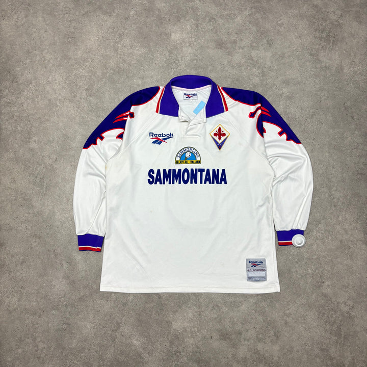 95-96 Vintage Reebok Fiorentina Batistuta White Away Kit (M)