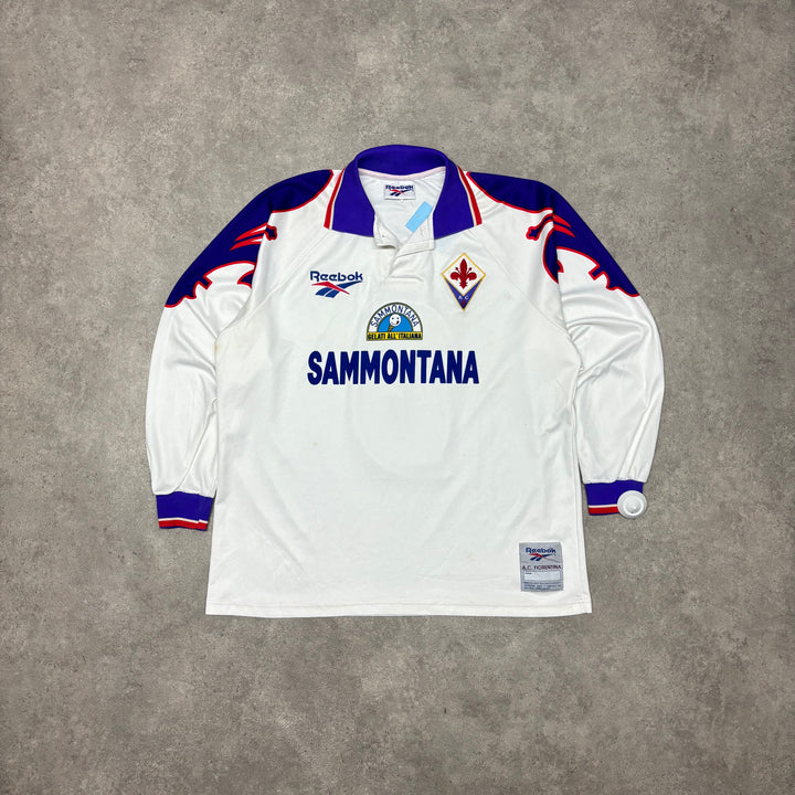 95-96 Vintage Reebok Fiorentina Batistuta White Away Kit (M)