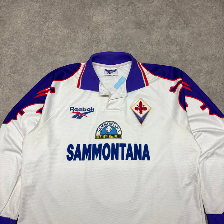 95-96 Vintage Reebok Fiorentina Batistuta White Away Kit (M)