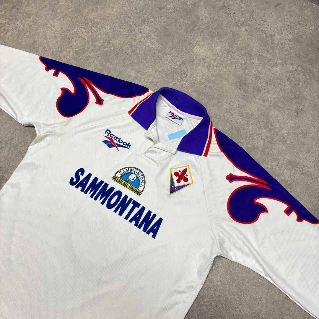 95-96 Vintage Reebok Fiorentina Batistuta White Away Kit (M)