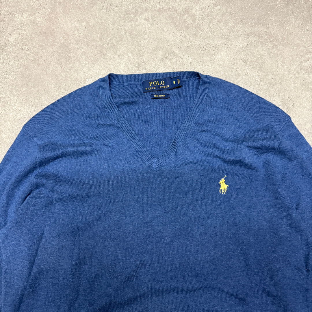 Polo Ralph Lauren V Neck  Jumper  Size S Blue